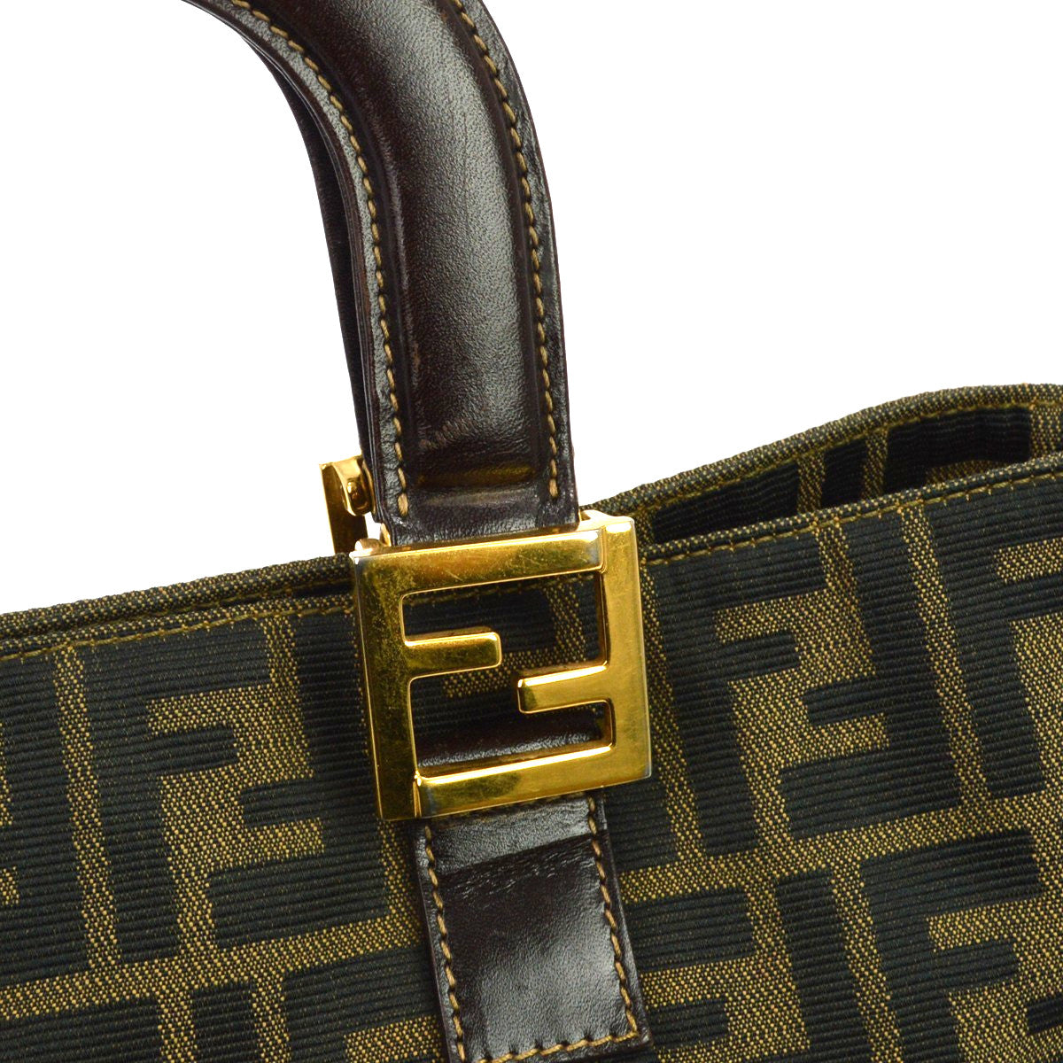 Fendi Vintage Top Handle Zucca canvas, Brown, Canvas, Tote Bag