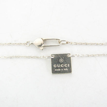 Gucci Logo Plate Sterling Silver, Silver, Sterling Silver, Necklace