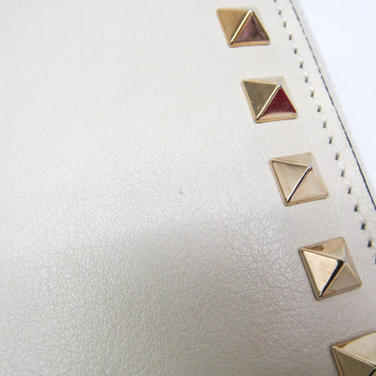 Valentino Garavani Rockstud Zip Around Leather, White, Leather, Wallet