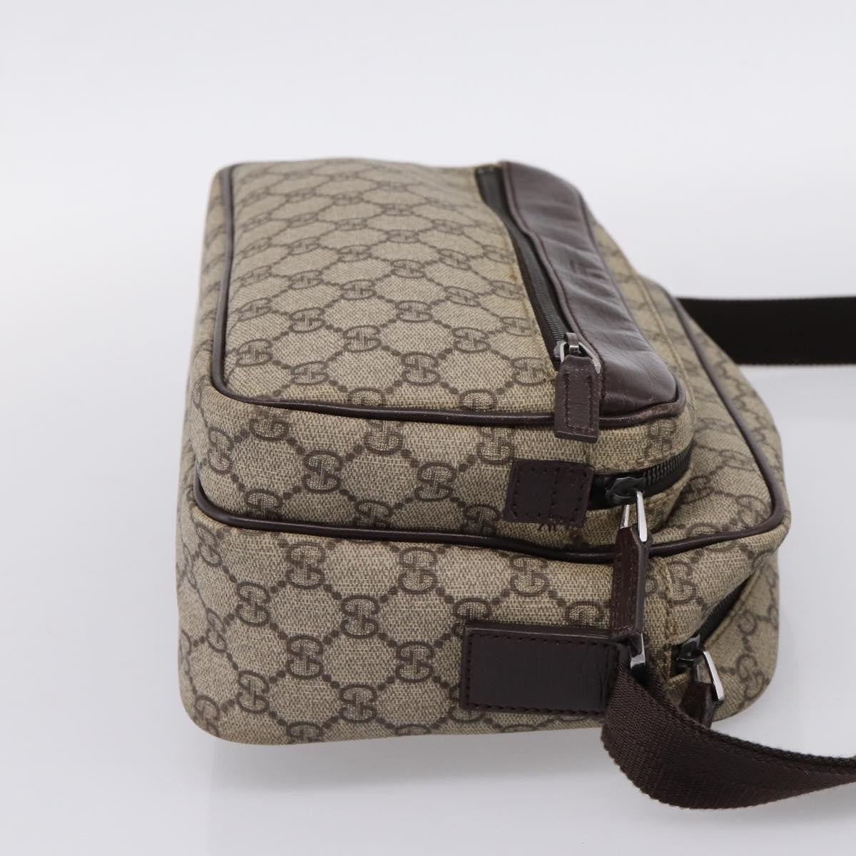Gucci Front Zip Pocket Messenger GG Coated Canvas, Beige, Canvas, Shoulder Bag