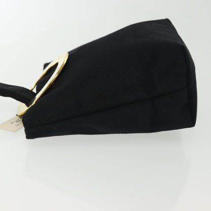 Celine Circle Logo Pouch Nylon, Black, Nylon, Clutch