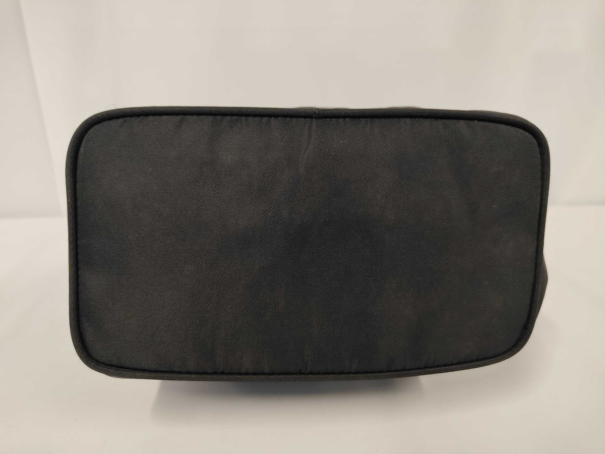 Prada Zip Hobo Nylon & Patent Leather, Black, Nylon, Shoulder Bag