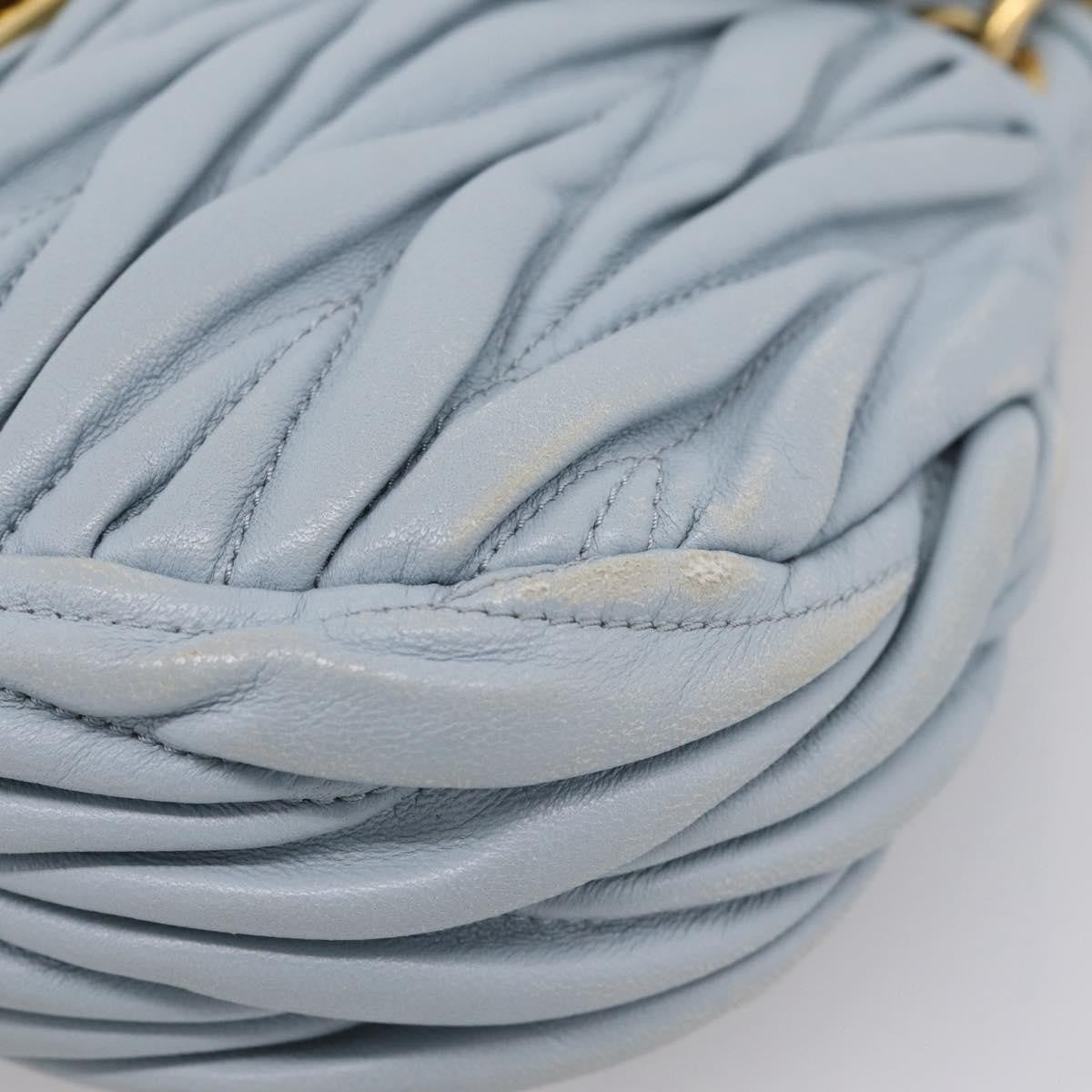Miu Miu Coffer Hobo Matelasse Leather, Blue, Leather, Handbag