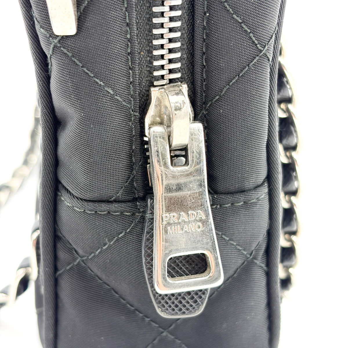 Prada Convertible Quilted Tessuto, Black, Nylon, Shoulder Bag