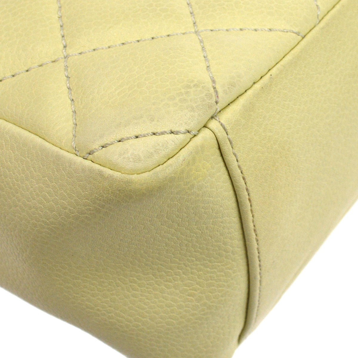 Chanel Petite Shopping Quilted Caviar, Green, Leather, Tote Bag