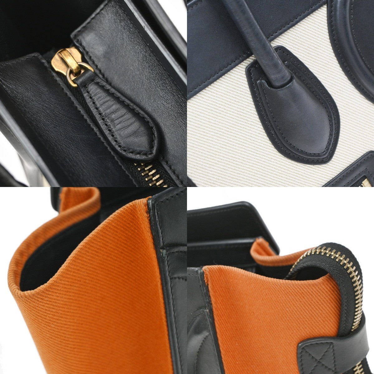 Celine Tricolor Luggage Canvas and Leather, Multicolour, Canvas, Handbag