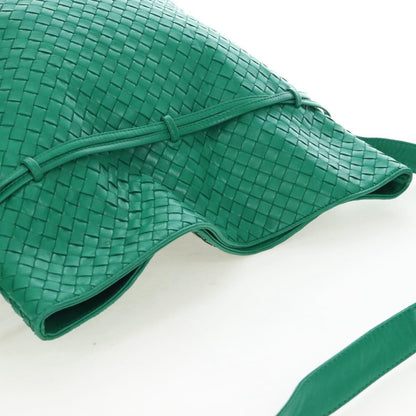 Bottega Veneta Intrecciato Shoulder Leather, Green, Leather, Shoulder Bag