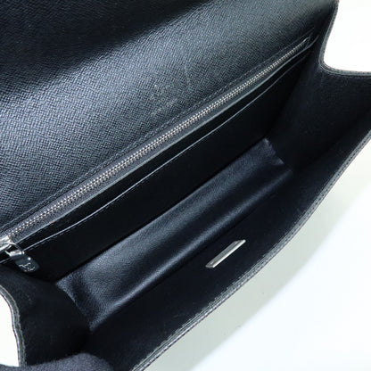 Louis Vuitton Selenga Pochette Taiga Leather, Gray, Leather, Clutch
