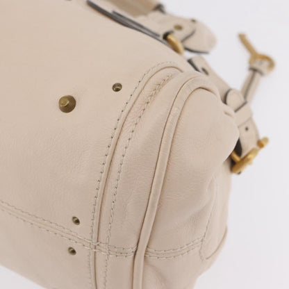 Chloe Paddington Lock Leather, Beige, Leather, Handbag