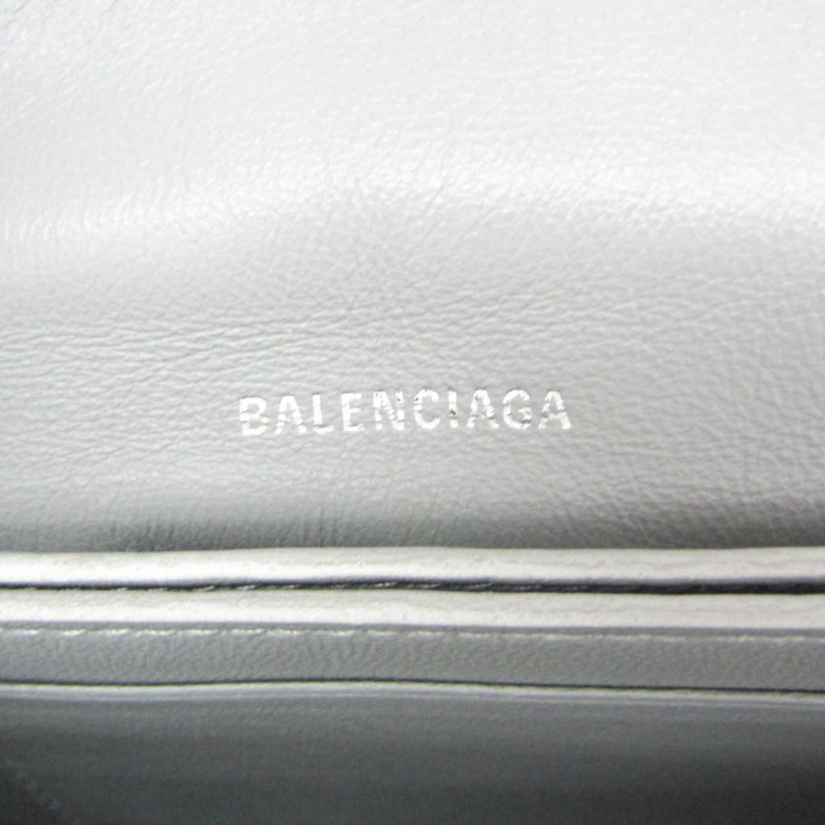 Balenciaga Crush Chain Flap Leather, Silver, Leather, Handbag