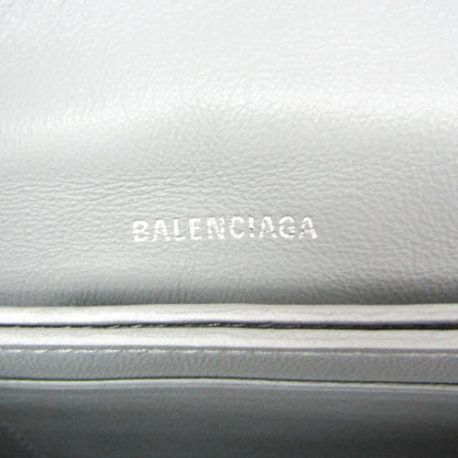 Balenciaga Crush Chain Flap Leather, Silver, Leather, Handbag