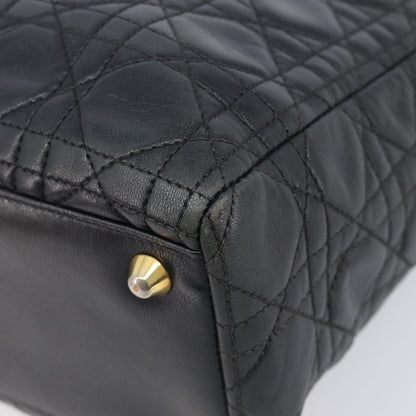 Christian Dior Vintage Lady Dior Cannage Quilt Lambskin, Black, Leather, Handbag