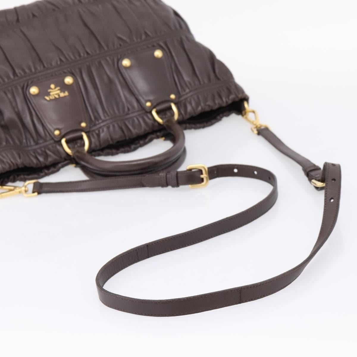 Prada Gaufre Nappa Leather, Brown, Leather, Tote Bag