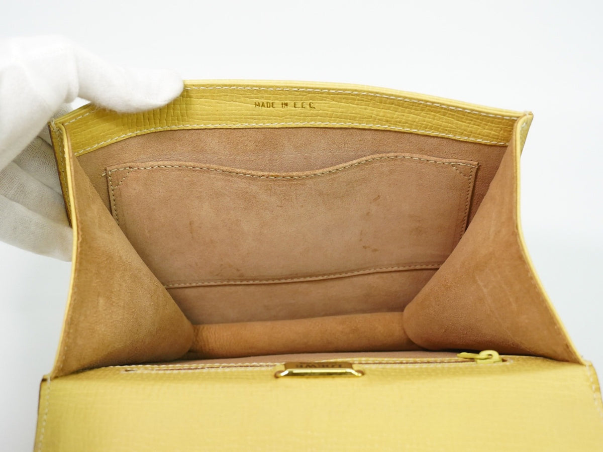 Loewe Barcelona Top Handle Leather, Yellow, Leather, Tote Bag
