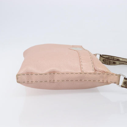Fendi Vintage Selleria Zip Messenger Leather, Pink, Leather, Handbag