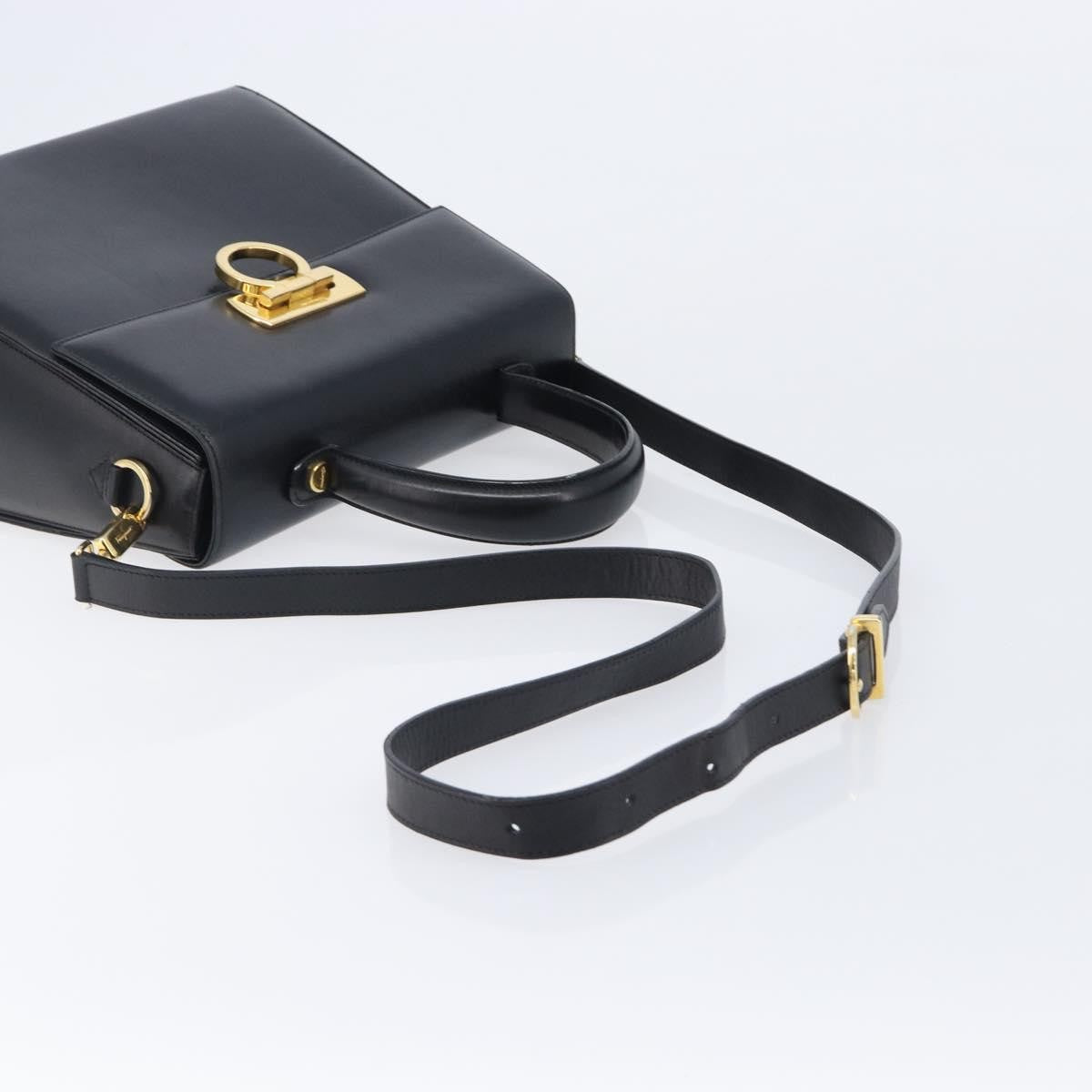 Salvatore Ferragamo Convertible Top Handle Leather, Black, Leather, Handbag