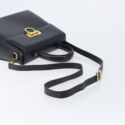 Salvatore Ferragamo Convertible Top Handle Leather, Black, Leather, Handbag