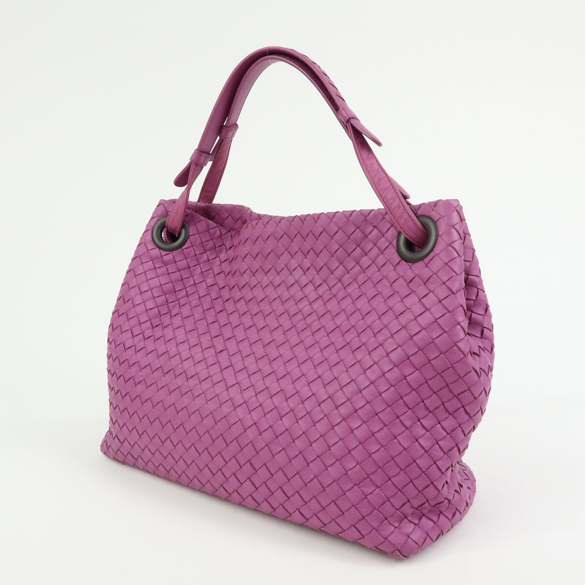 Bottega Veneta Garda Intrecciato Nappa, Purple, Leather, Handbag