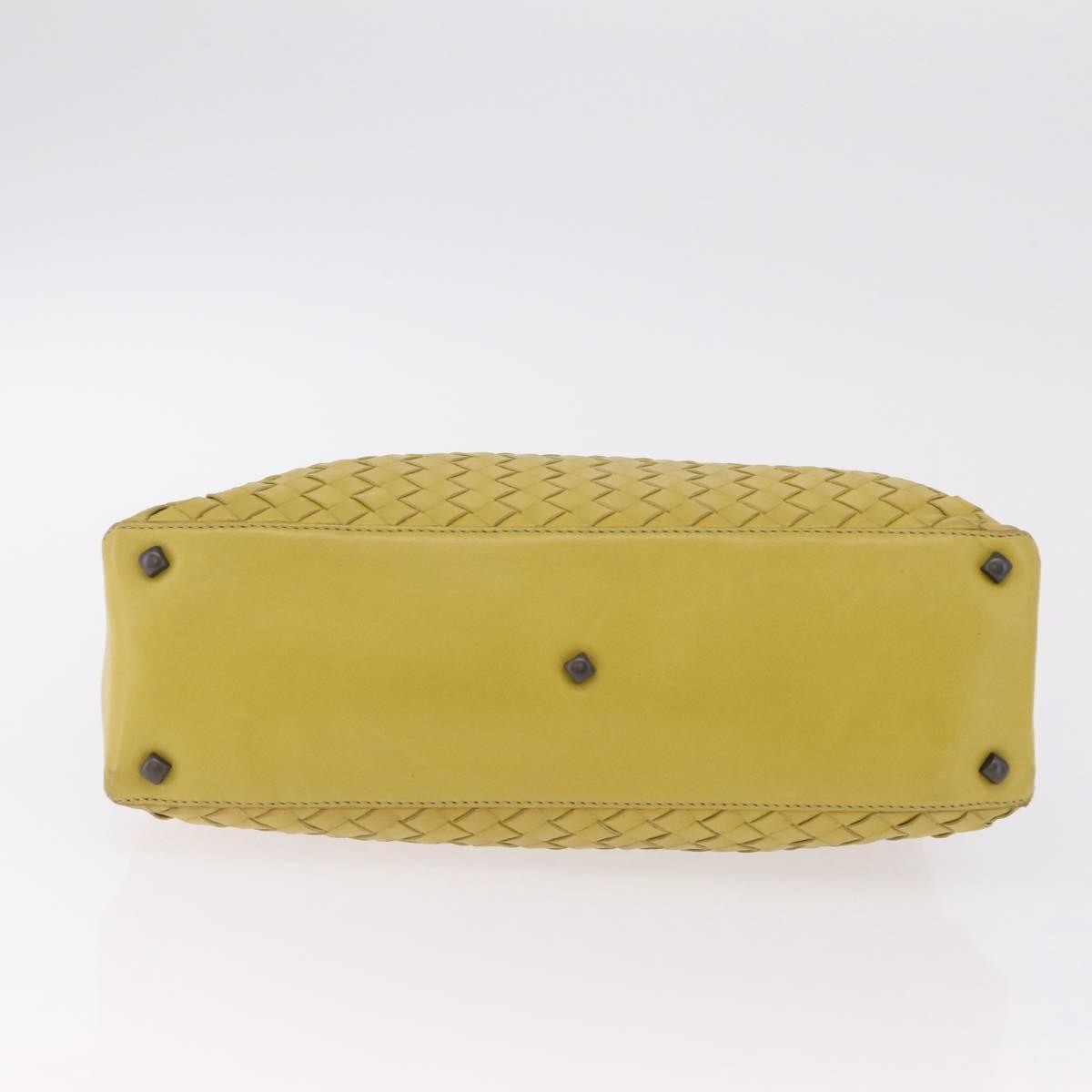 Bottega Veneta Belted Intrecciato Nappa, Yellow, Leather, Tote Bag