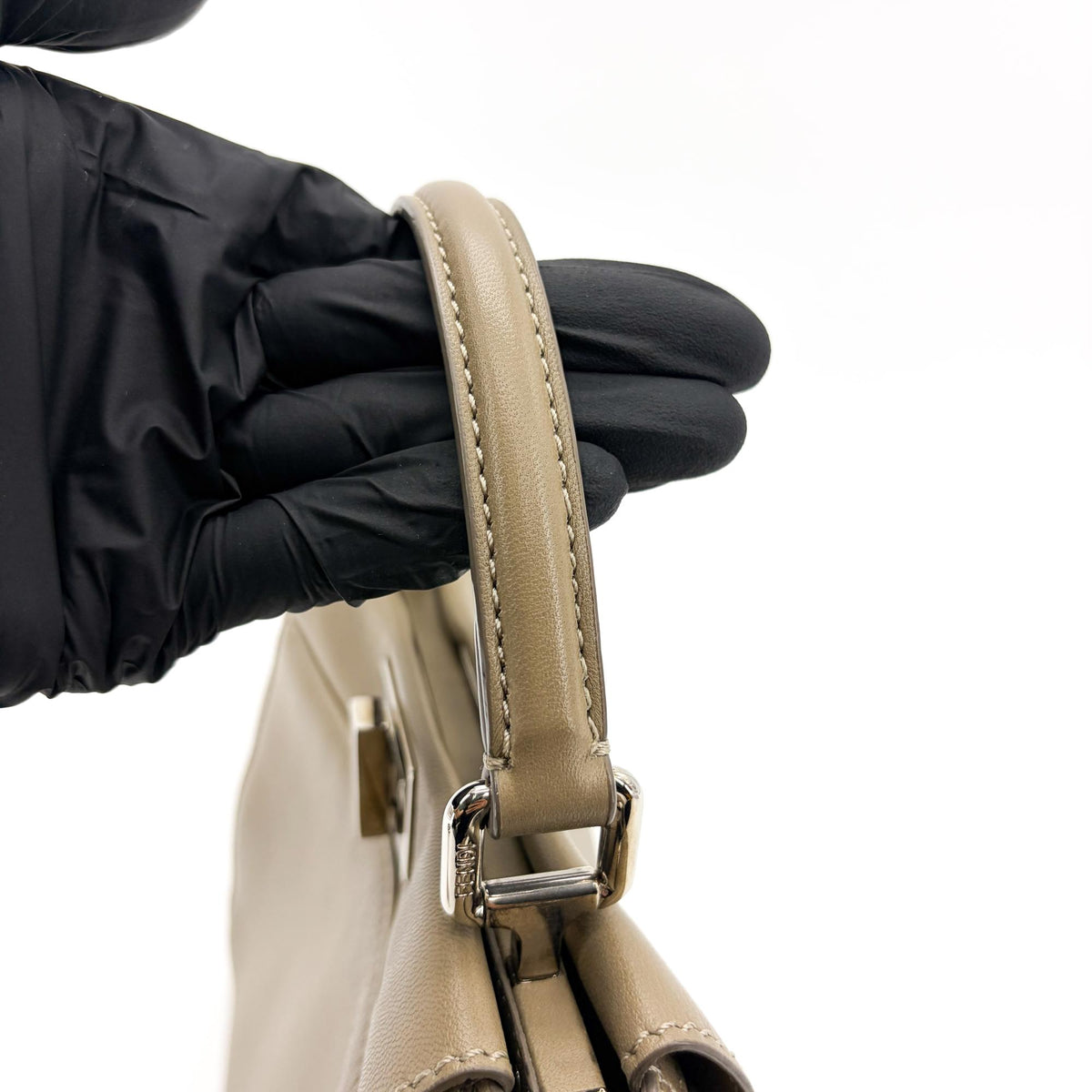 Fendi Peekaboo Soft Leather, Beige, Leather, Handbag