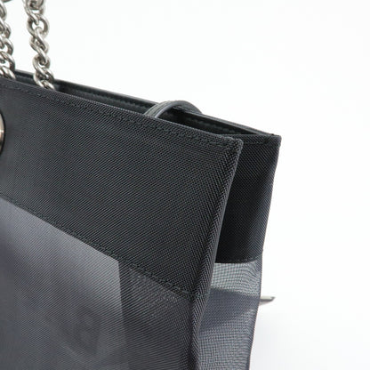 Balenciaga Duty Free Mesh with Leather, Black, Mesh, Tote Bag