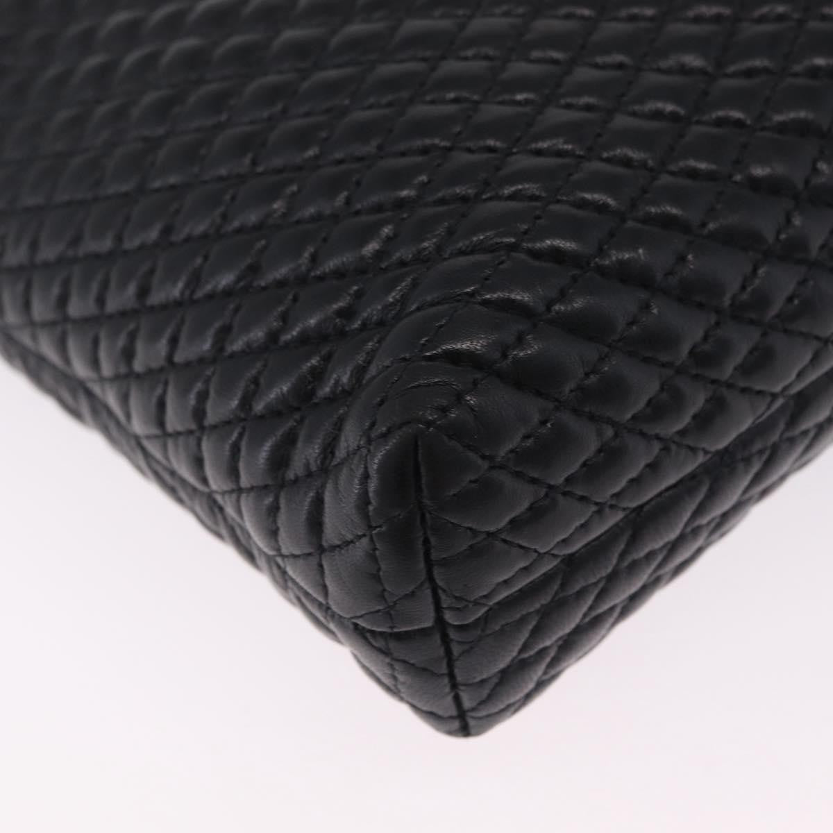 Bally Vintage Chain Quilted Leather, Black, Leather, Shoulder Bag