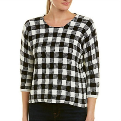 Maje Max Gingham Knit Sweater