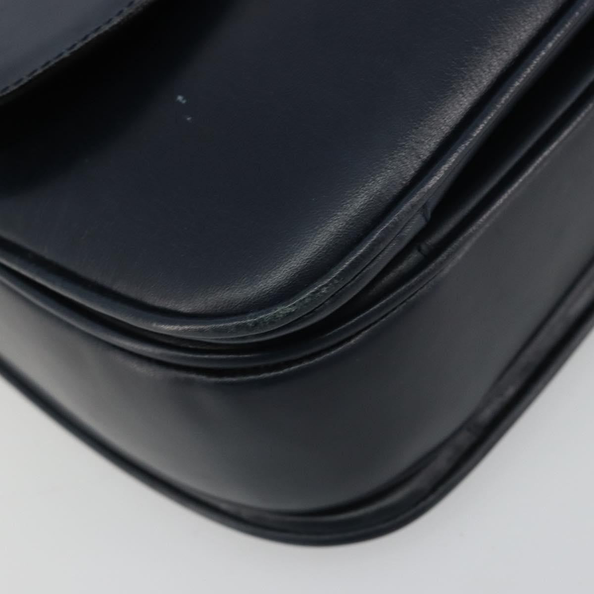Celine Flap Shoulder Leather, Navy, Leather, Shoulder Bag