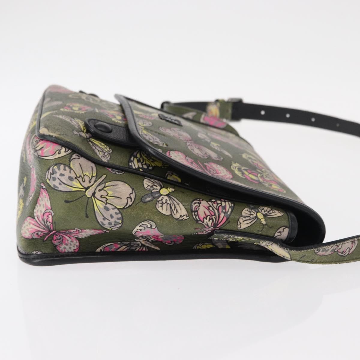 Loewe Messenger Printed Leather, Green, Leather, Handbag