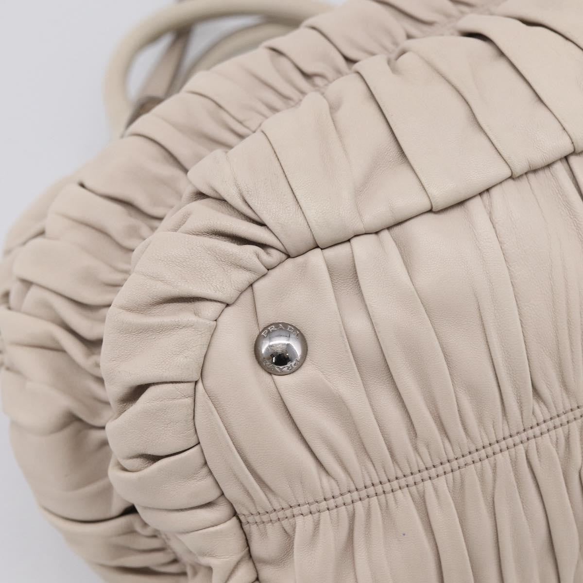 Prada Gaufre Convertible Nappa Leather, Beige, Leather, Tote Bag