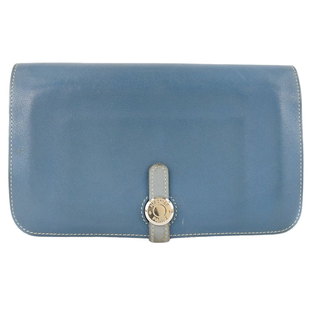 Hermès Dogon, Blue, Leather, wallet