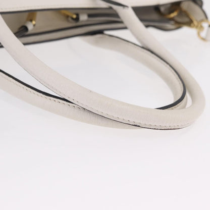 Miu Miu Madras Front Zip Leather, White, Leather, Tote Bag