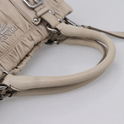Prada Gaufre Convertible Nappa Leather, Beige, Leather, Tote Bag