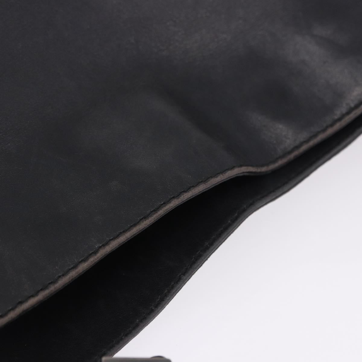 Gucci Vintage Bamboo Handle Open Hobo Leather, Black, Leather, Shoulder Bag