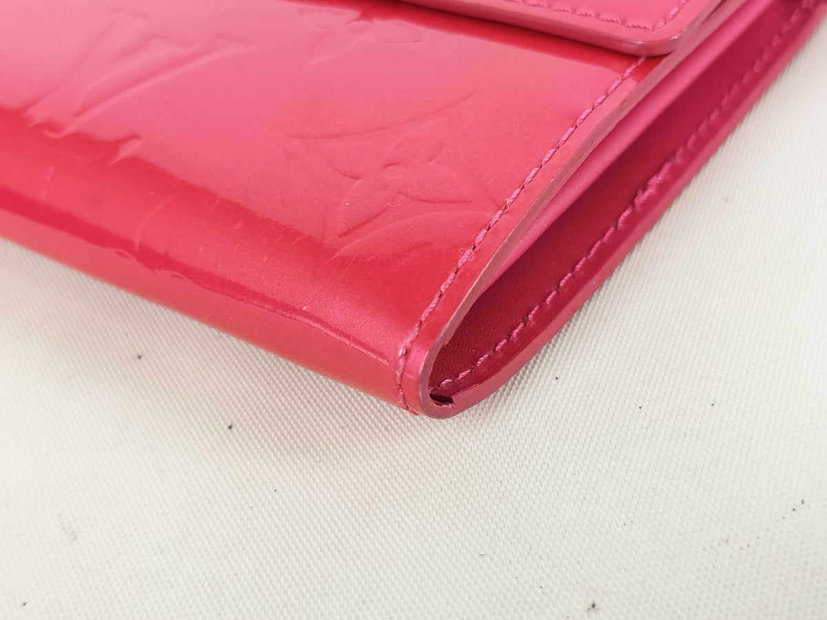 Louis Vuitton Sarah Monogram Vernis, Pink, Patent Leather, Wallet