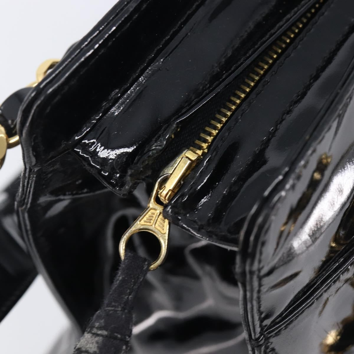 Chanel Coco Mark Patent Leather, Black, Patent Leather, Shoulder Bag