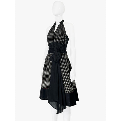PAULE KA Polka Dot Halter Dress