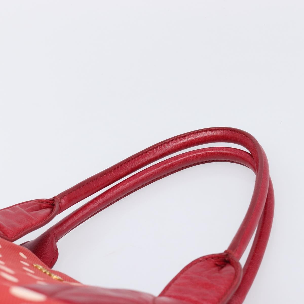 Miu Miu Beau Top Handle Leather, Red, Canvas, Handbag