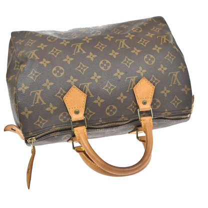 Louis Vuitton Speedy Monogram Canvas, Brown, Leather, Handbag
