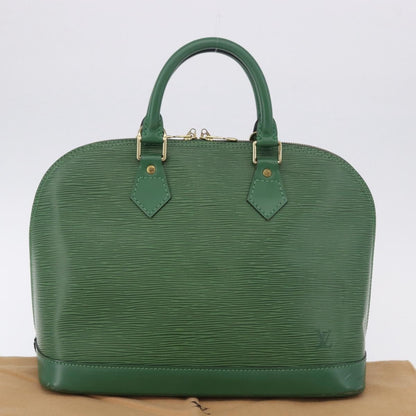 Louis Vuitton Alma Epi, Green, Leather, Handbag