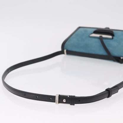 Loewe Barcelona Suede with Leather, Blue, Suede, Shoulder Bag