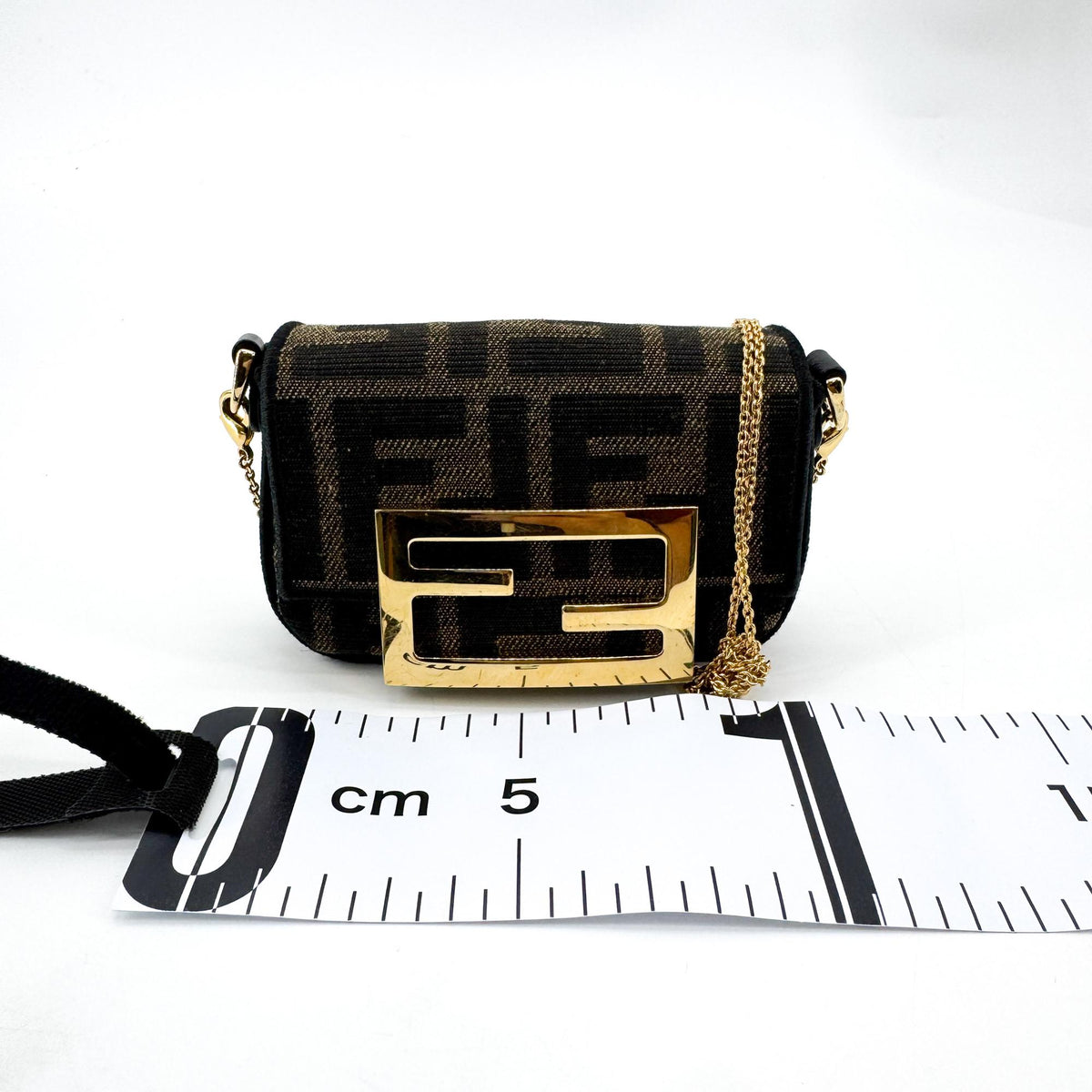 Fendi Baguette NM Zucca Canvas, Black, Canvas, Handbag