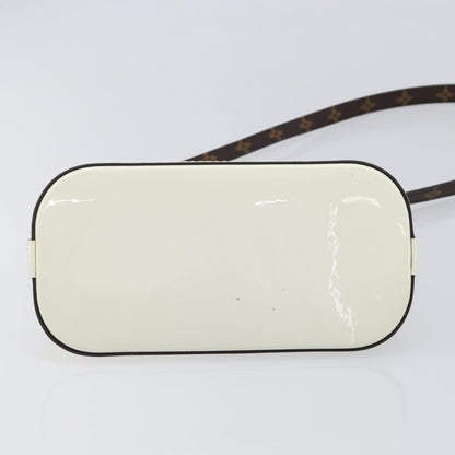 Louis Vuitton Alma Chain Vernis with Monogram Canvas, White, Patent Leather, Handbag