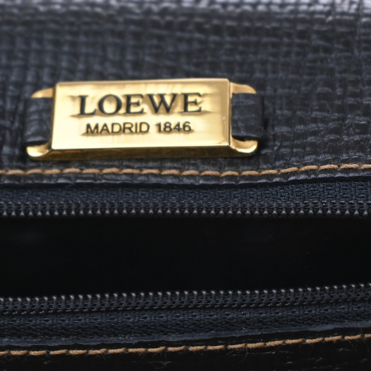 Loewe Barcelona Top Handle Leather, Black, Leather, Handbag