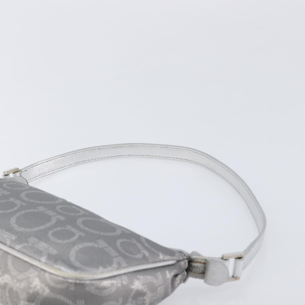 Salvatore Ferragamo Gancini Leather, Silver, Leather, Crossbody Bag