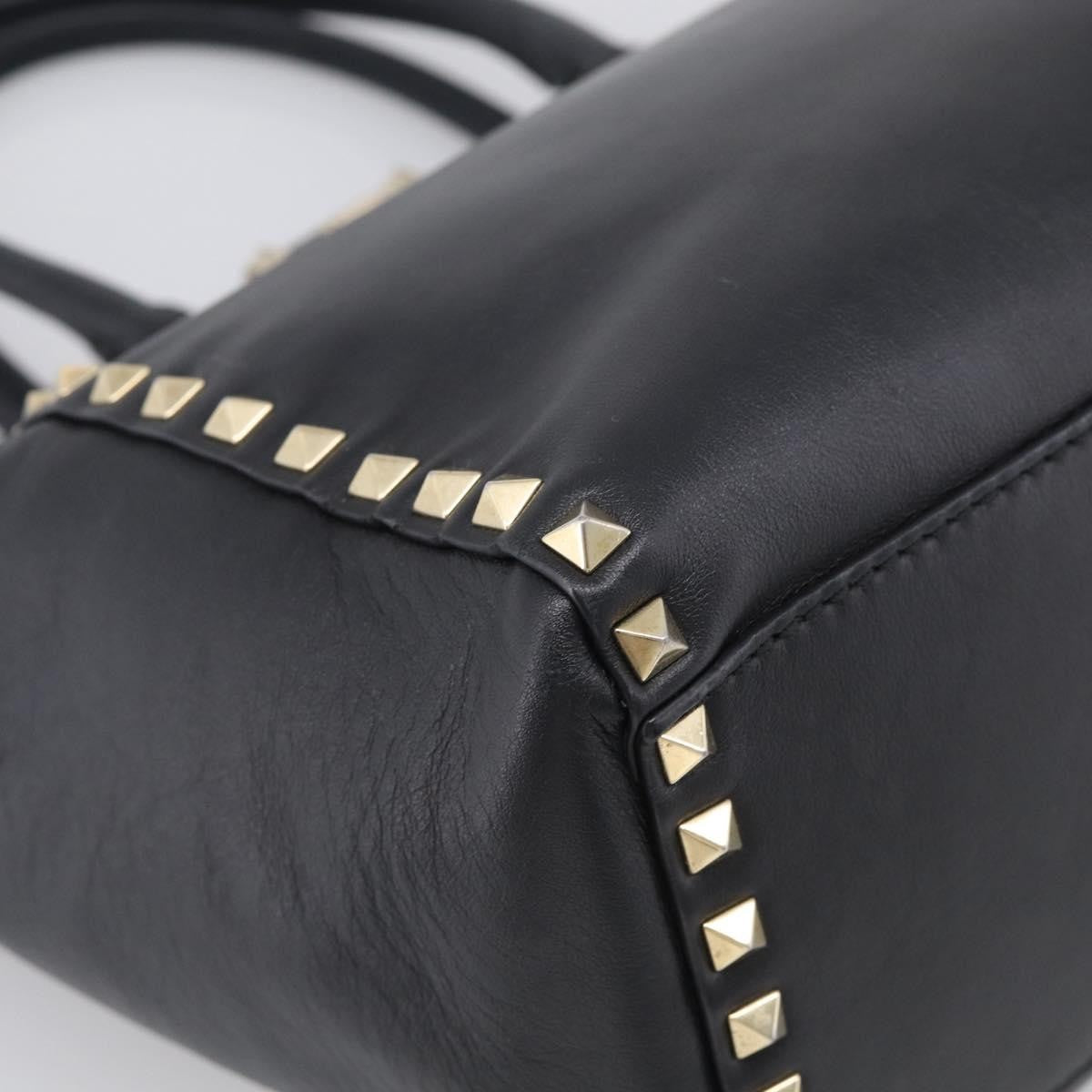 Valentino Garavani Rockstud Soft Leather, Black, Leather, Tote Bag