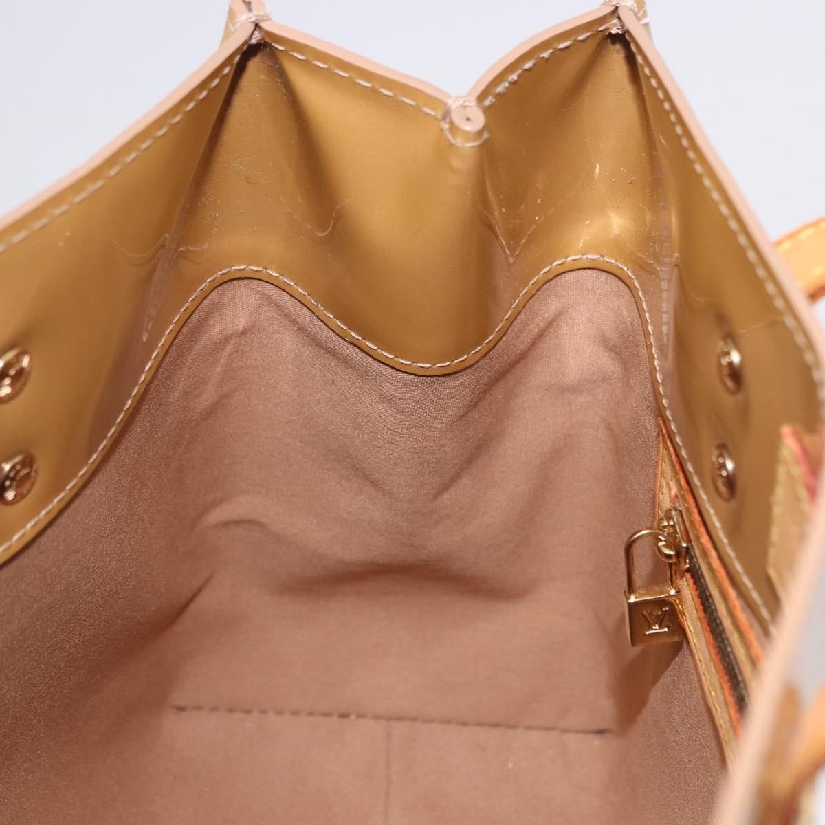 Louis Vuitton Reade Monogram Vernis, Beige, Patent Leather, Handbag