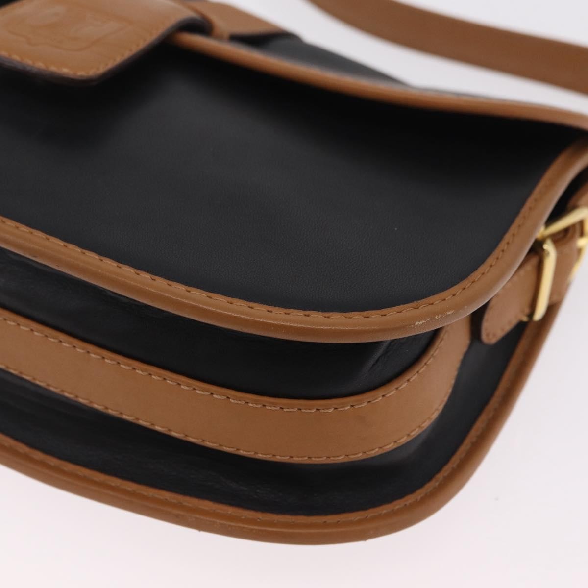 Celine Shoulder Leather, Black, Leather, Shoulder Bag