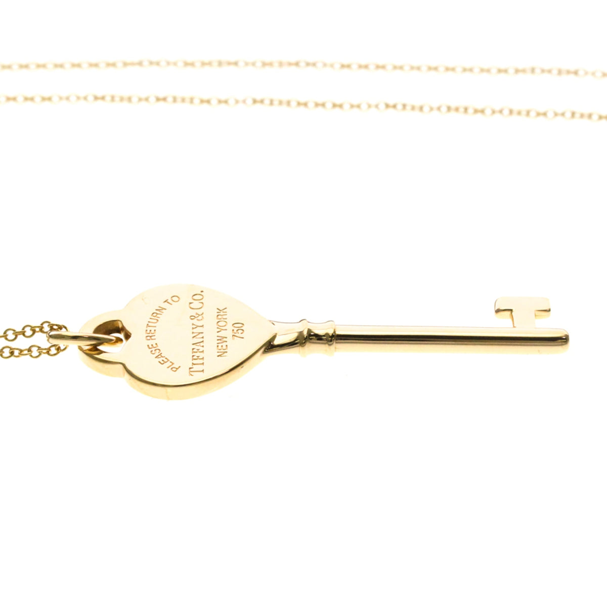Tiffany & Co. Heart Key Pendant 18K Rose Gold with Diamonds, Gold, Pink Gold, Necklace