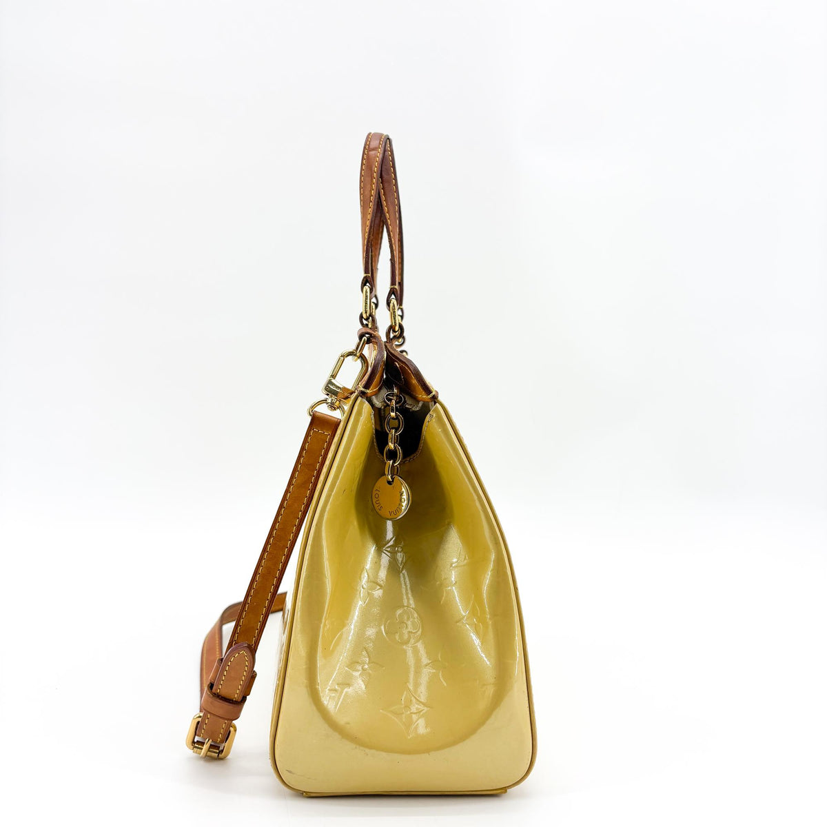 Louis Vuitton Brea Monogram Vernis, Brown, Patent Leather, Handbag